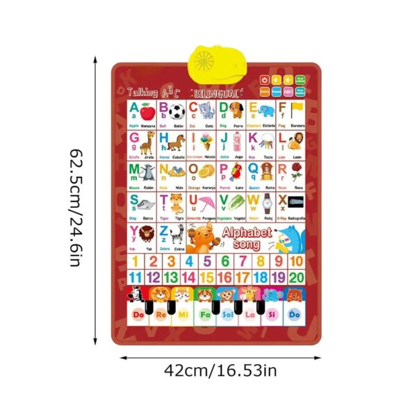 LulaBela™ Bilingual Talking Wall Chart for Kids – English & Spanish Interactive Learning Poster with Music for Toddlers and Preschool Children